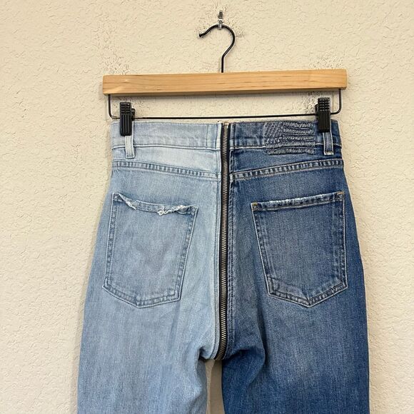 REVICE Yin Yang Crop Jeans High Rise Zip-Around in Tokyo Wash Blue - Picture 9 of 16